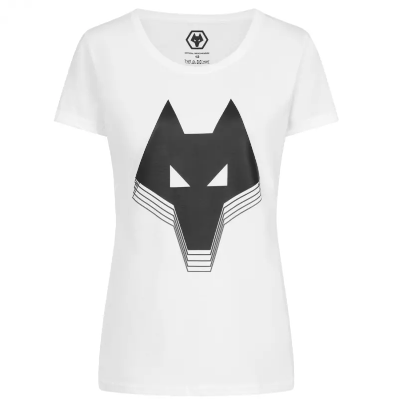 Wolverhampton Wanderers Shirt Store | Wolf Head T-Shirt – White – Women Collection Wolverhampton Wanderers Official Gear